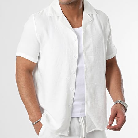 Frilivin - Set camicia bianca a maniche corte e pantaloni da jogging