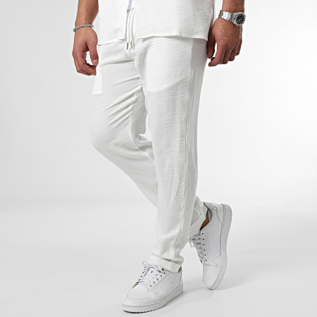 Frilivin - Conjunto de camisa blanca de manga corta y pantalón de chándal