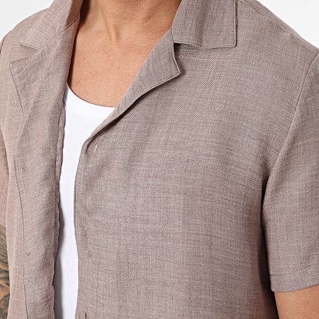 Frilivin - Conjunto de camisa de manga corta y pantalón de chándal color topo