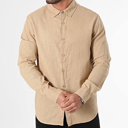 Frilivin - Camisa de manga larga camel