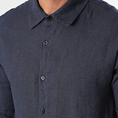 Frilivin - Camicia a maniche lunghe blu navy