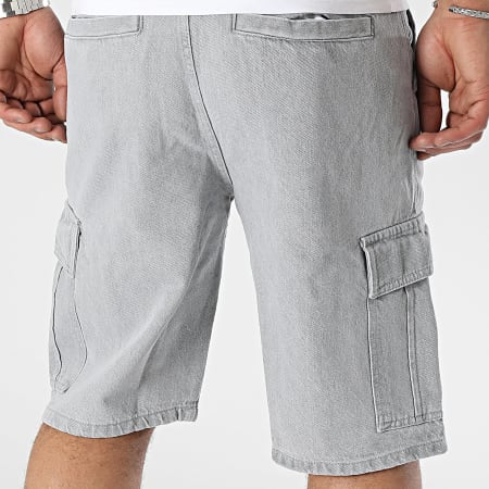 Frilivin - Pantalones cortos vaqueros cargo grises