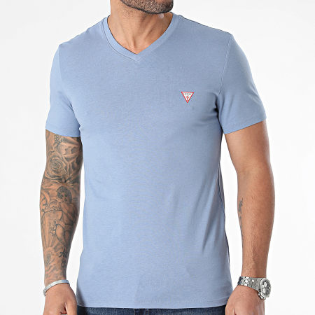 Guess - Camiseta cuello pico M2YI37-I3Z14 Azul claro