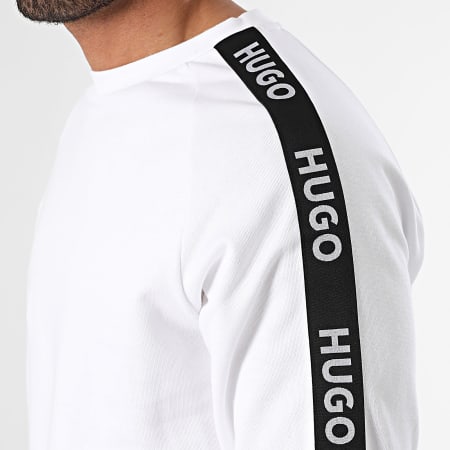 HUGO - Sudadera deportiva con logo y cuello redondo 50504273 Blanco