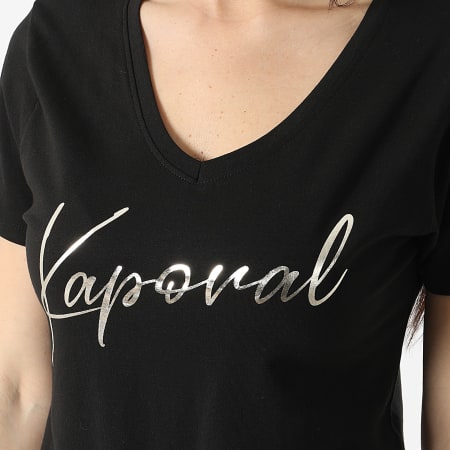 Kaporal - T-shirt donna con scollo a V FRANW11 Nero