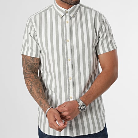Produkt - Chemise Manches Courtes A Rayures Alfred Gris Blanc