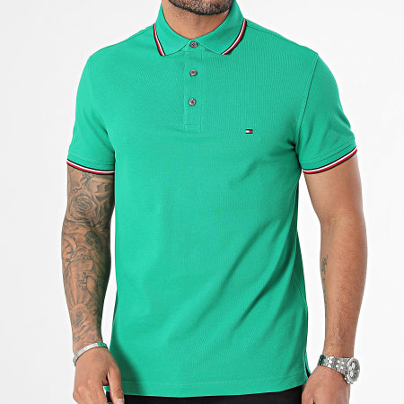 Tommy Hilfiger - Polo manica corta Slim Tipped 0750 Verde