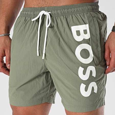 BOSS - Pantalones cortos de baño Octopus 50515296 Caqui Verde