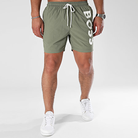 BOSS - Pantalones cortos de baño Octopus 50515296 Caqui Verde