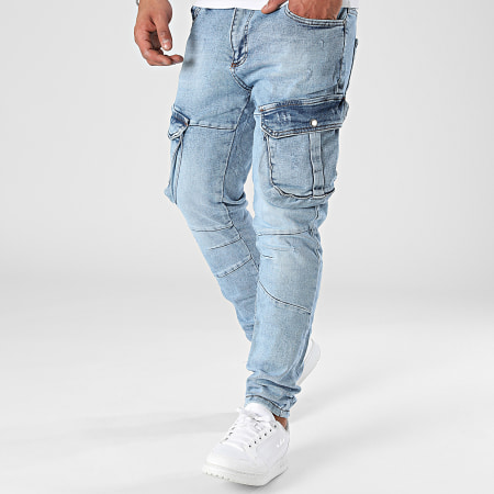 Classic Series - Pantalon Cargo Jean Bleu Denim