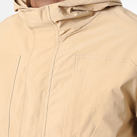 Frilivin - Set giacca con zip e pantaloni cargo con cappuccio Sabbia