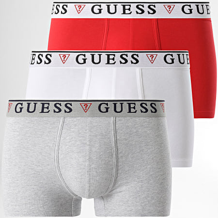 Guess - Set di 3 boxer U97G01-KCD31 rosso bianco grigio