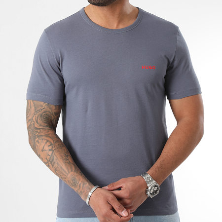 HUGO - Lote de 3 camisetas 50480088 Blanco Azul marino Gris pizarra