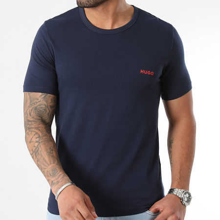 HUGO - Lote de 3 camisetas 50480088 Blanco Azul marino Gris pizarra
