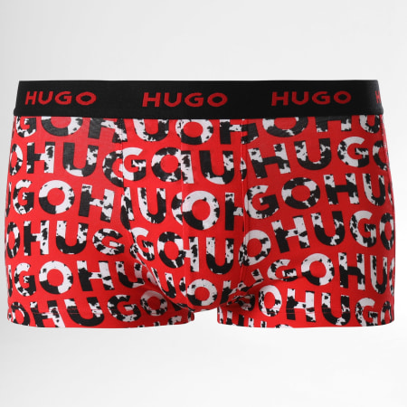 HUGO - Lot De 3 Boxers Design 50480170 Noir Rouge Vert Kaki