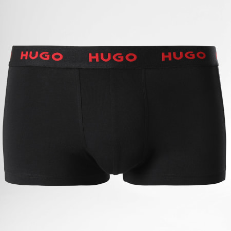HUGO - Lot De 3 Boxers Design 50480170 Noir Rouge Vert Kaki