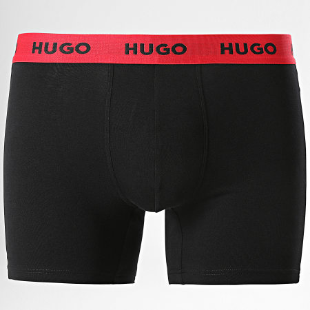 HUGO - Juego de 3 Boxers 50503079 Negro Rojo Verde Caqui