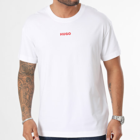 HUGO - Camiseta Linked Camiseta 50518646 Blanca