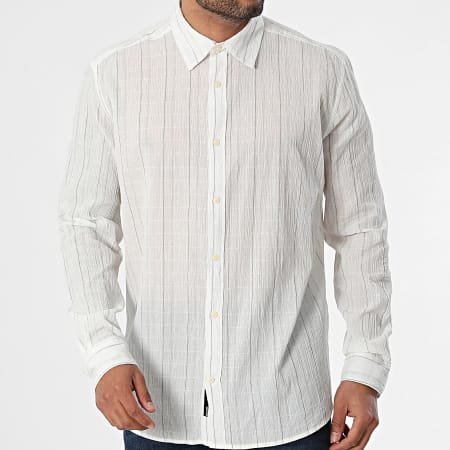 Only And Sons - Camicia a maniche lunghe a righe Sweet Beige