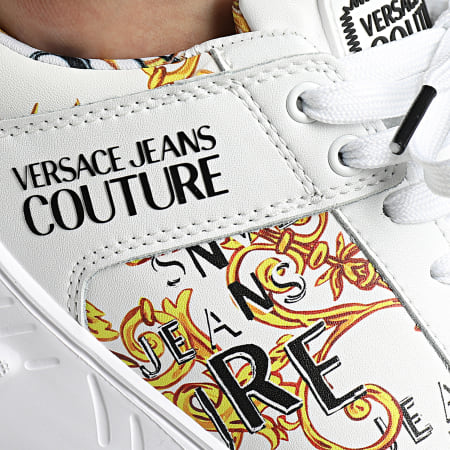 Versace Jeans Couture - Fondo Speedtrack Scarpe da ginnastica 76YA3SC2-ZPA52 Bianco Giallo