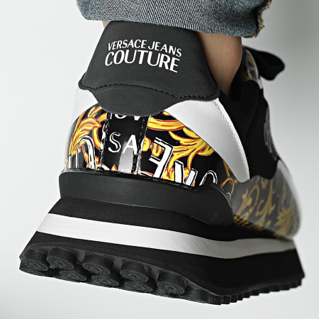 Versace Jeans Couture - Fondo Spyke Sneakers 76YA3SE1-ZS658 Negro Amarillo Renacimiento