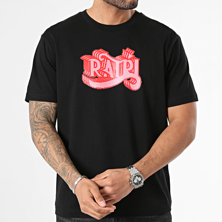 La Piraterie - Tee Shirt Oversize Ratpix Noir Rose Rouge