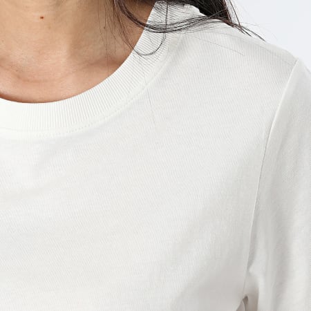 Only - Tee Shirt Femme Pisa Blanc Cassé