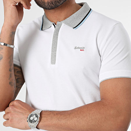 Schott NYC - Polo Manches Courtes Arvin Blanc