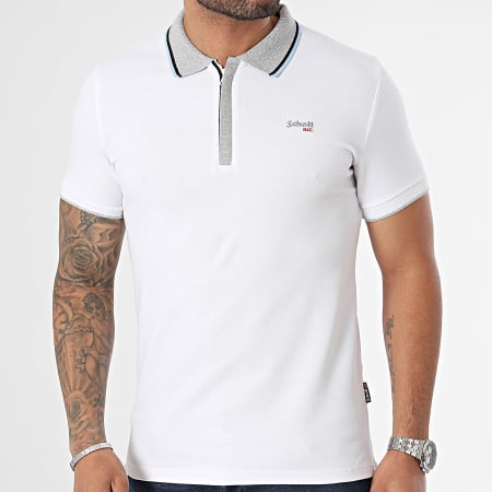 Schott NYC - Polo Manches Courtes Arvin Blanc