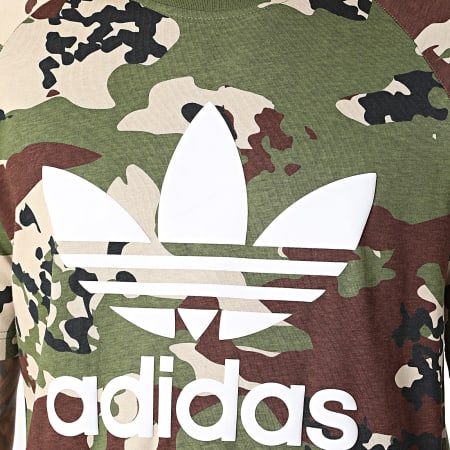 Adidas Originals - Tee Shirt Camo Trefoil IS0215 Vert Kaki Beige