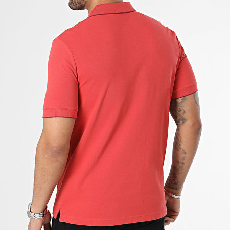 Calvin Klein - Polo de manga corta de piqué elástico con volantes 2751 Rojo ladrillo