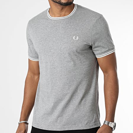Fred Perry - Camiseta Twin Tipped M1588 Heather Grey