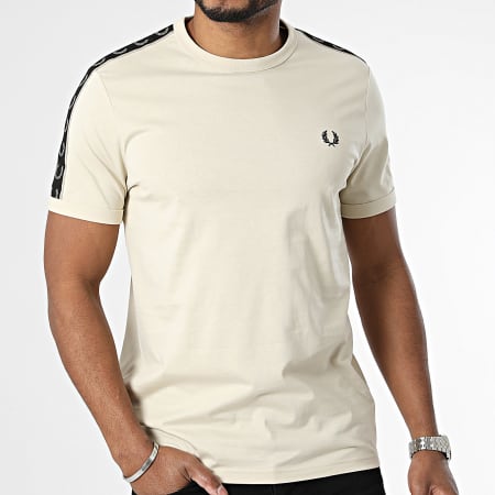 Fred Perry - Tee Shirt A Bandes Contrast Tape Ringer M4613 Beige