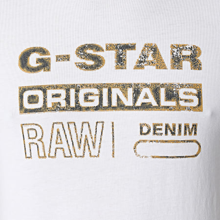 G-Star - Tee Shirt Distressed Originals D24420-336 Blanc