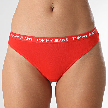 Tommy Jeans - Lot De 3 Strings Femme Classic Thong 5008 Blanc Rouge Bleu Clair