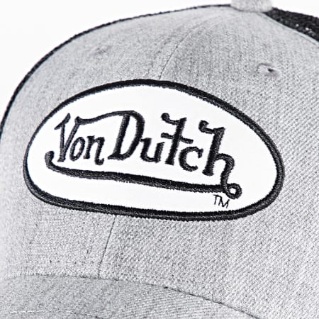 Von Dutch - Cappello Trucker in Terry Grigio Heather Nero