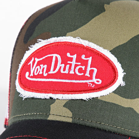 Von Dutch - Casquette Trucker War Vert Kaki Camouflage Noir