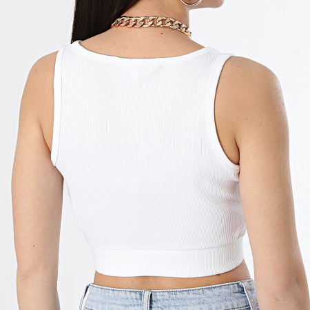 Calvin Klein - Crop Top de mujer con cuello en V 3356 Blanco