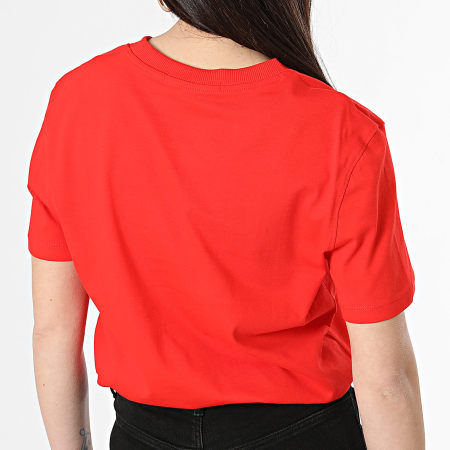Calvin Klein - Tee Shirt Femme Embroidery Badge Regular 3226 Rouge