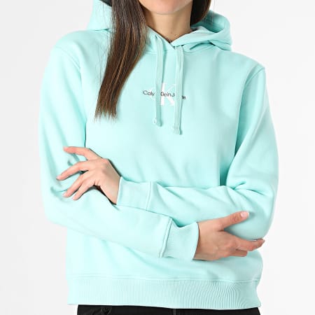 Calvin Klein - Sudadera con capucha para mujer 3275 Azul claro