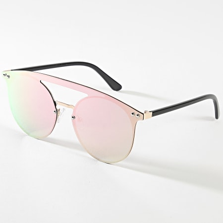 Frilivin - Gafas de sol con espejo de oro rosa negro