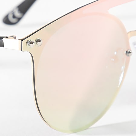 Frilivin - Gafas de sol con espejo de oro rosa negro