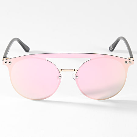 Frilivin - Gafas de sol con espejo de oro rosa negro