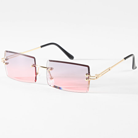 Frilivin - Lunettes De Soleil Noir Rose Dégradé Doré