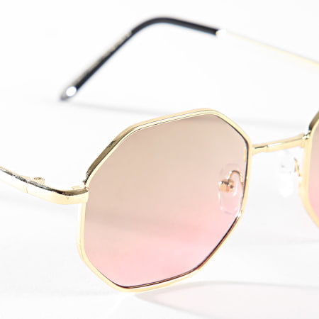 Frilivin - Lunettes De Soleil Doré Rose Marron Dégradé