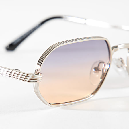 Frilivin - Lunettes De Soleil Noir Beige Dégradé Argenté