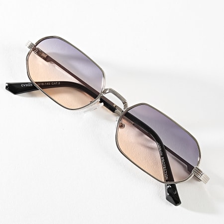 Frilivin - Lunettes De Soleil Noir Beige Dégradé Argenté