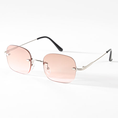 Frilivin - Lunettes De Soleil Marron Rose Argenté Dégradé