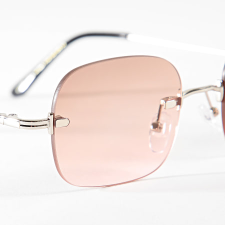 Frilivin - Lunettes De Soleil Marron Rose Argenté Dégradé