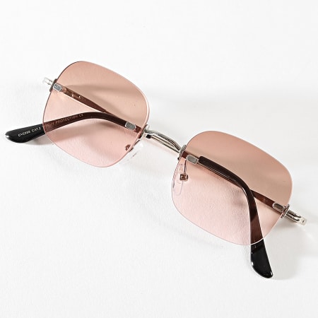 Frilivin - Lunettes De Soleil Marron Rose Argenté Dégradé